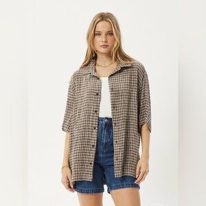 Afends Unisex Short Sleeve Shirt - Coffee, Size M